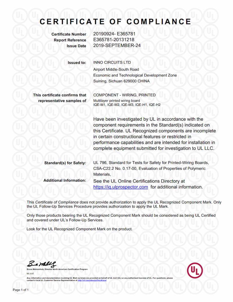 UL Certified Multilayer PCB